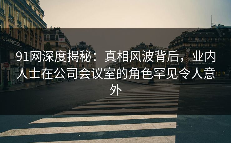 91网深度揭秘：真相风波背后，业内人士在公司会议室的角色罕见令人意外