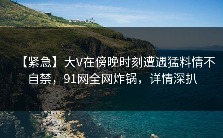 【紧急】大V在傍晚时刻遭遇猛料情不自禁，91网全网炸锅，详情深扒