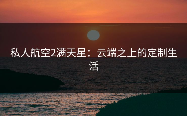 私人航空2满天星：云端之上的定制生活