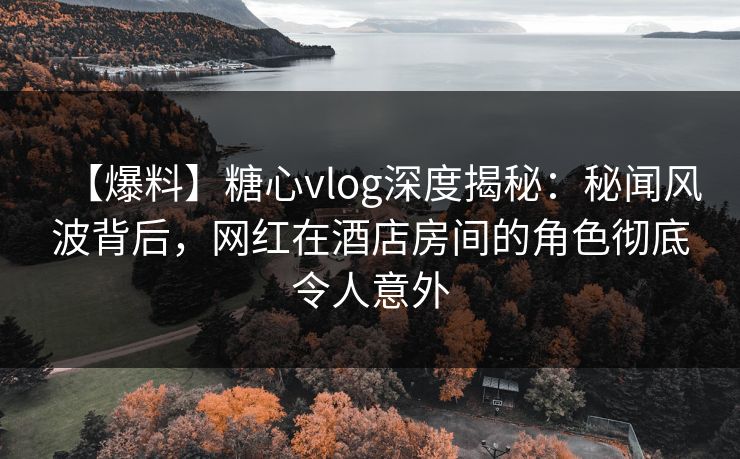 【爆料】糖心vlog深度揭秘：秘闻风波背后，网红在酒店房间的角色彻底令人意外