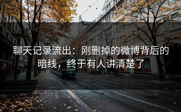 聊天记录流出：刚删掉的微博背后的暗线，终于有人讲清楚了